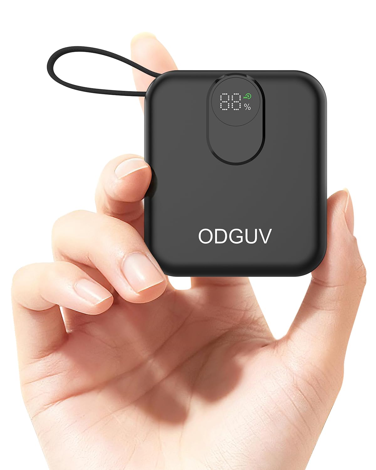 ODGUV Small Portable Charger with Builtin Cables,22.5W Fast Charging Power Bank,USBC Mini Battery Pack 10000mAh,Travel Essenti