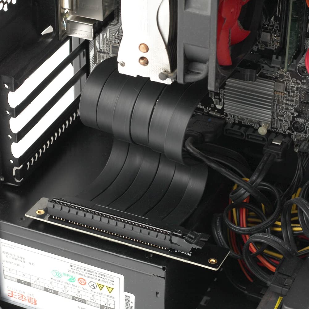 Lilila Ree Gaming Pcie 3.0 16X Pci E Riser Extension Cable Gpu Mount Bracket Graphics Flexible Cable Card Vertical 90 Degree 20C