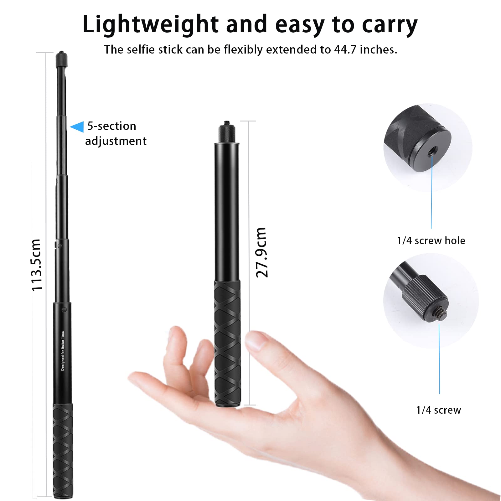 Kalofaye Motorcycle Bicycle Selfie Stick, Third Person Perspective Handlebar Mount Camera Bracket For Ride Tracking Shooting For