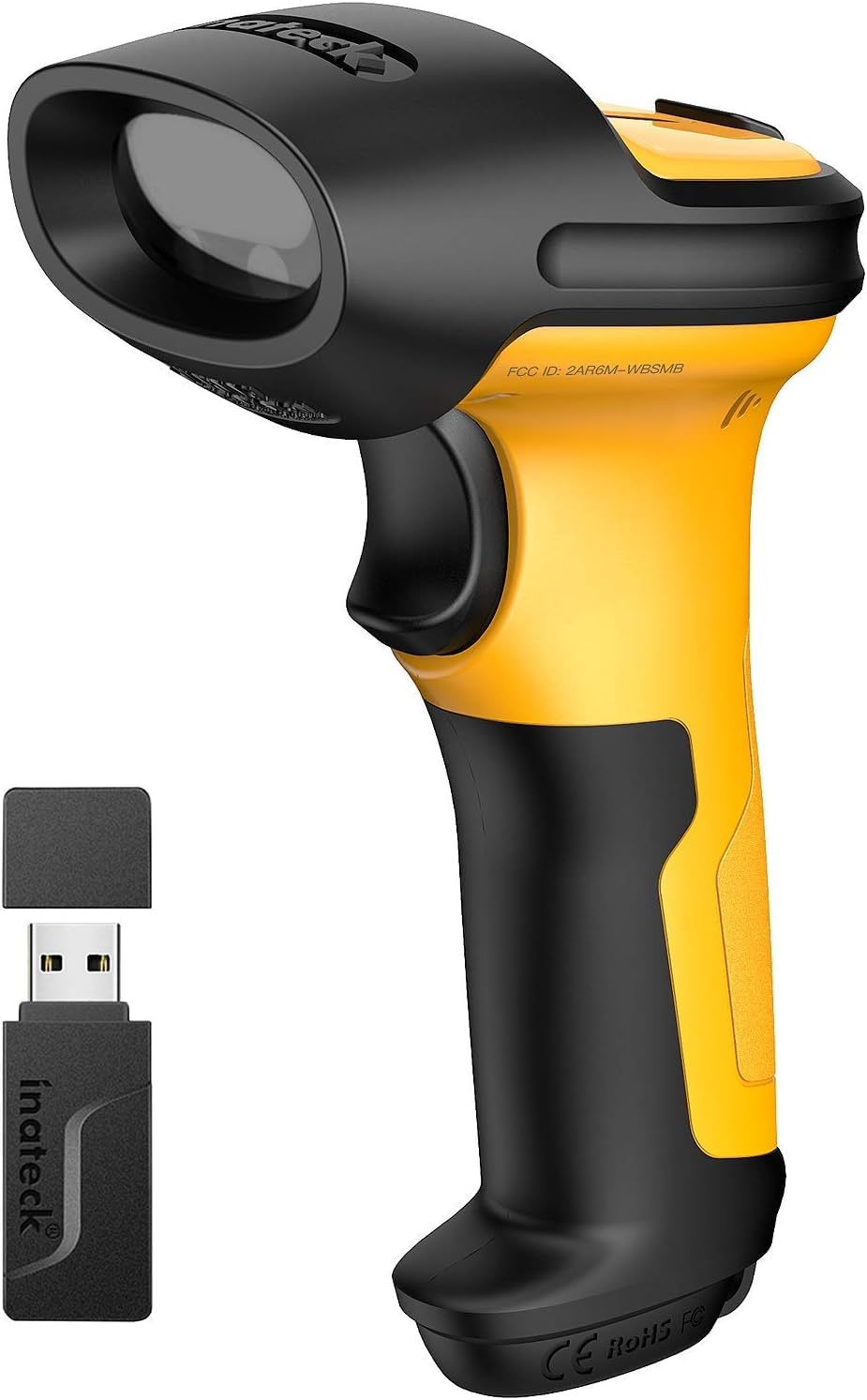 Inateck AI Barcode Scanner, Bluetooth Scanner Wireless, 2600mAh Battery, 1 Charge for 180 Days, Barcode Reader Support Fast AI S