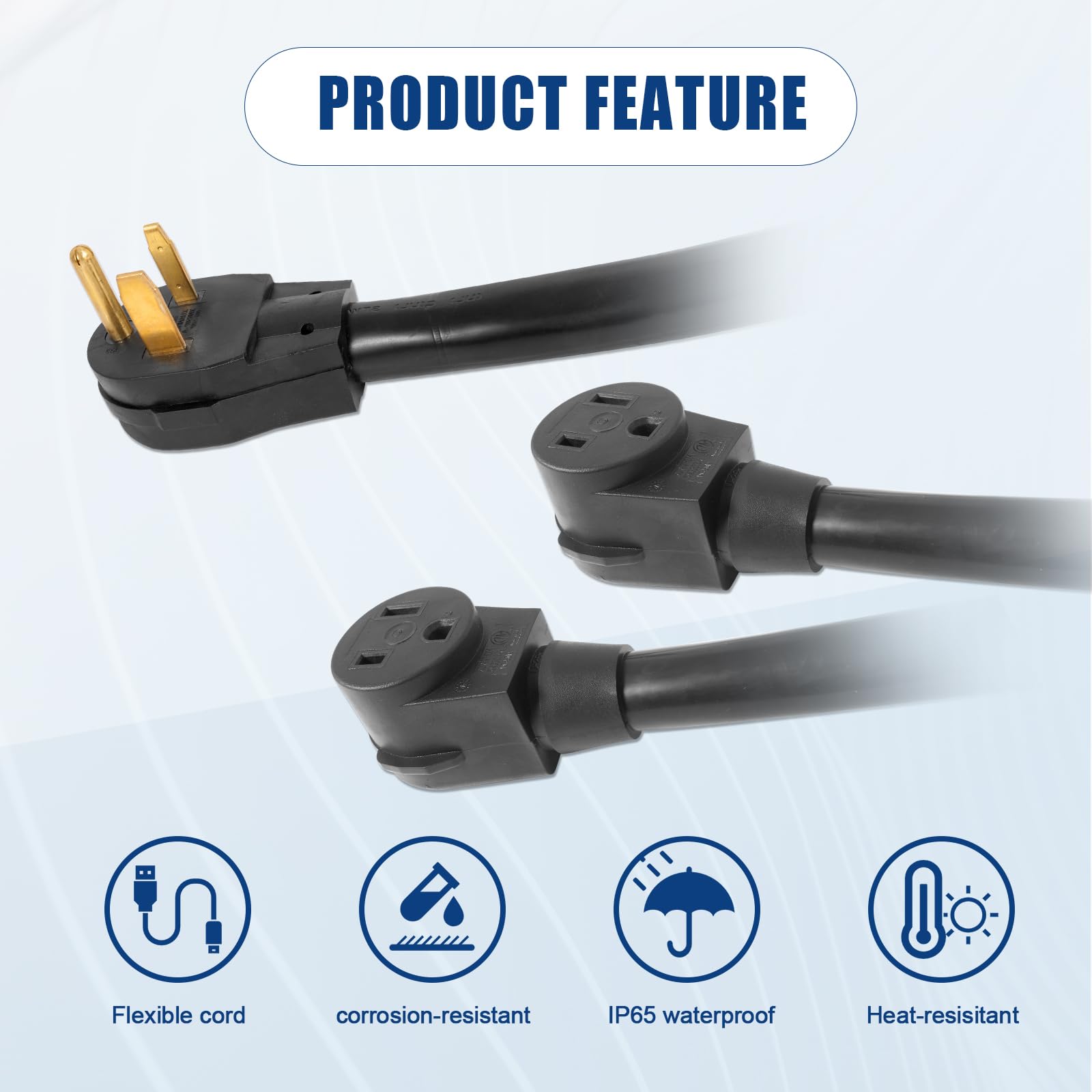 Autobaba 3 Wire Welder 50 Amp Nema 6 50 Splitter Cord, One Nema 6 50P Male Plug To Tow Nema 6 50R Female Plugs Connectors 250V,