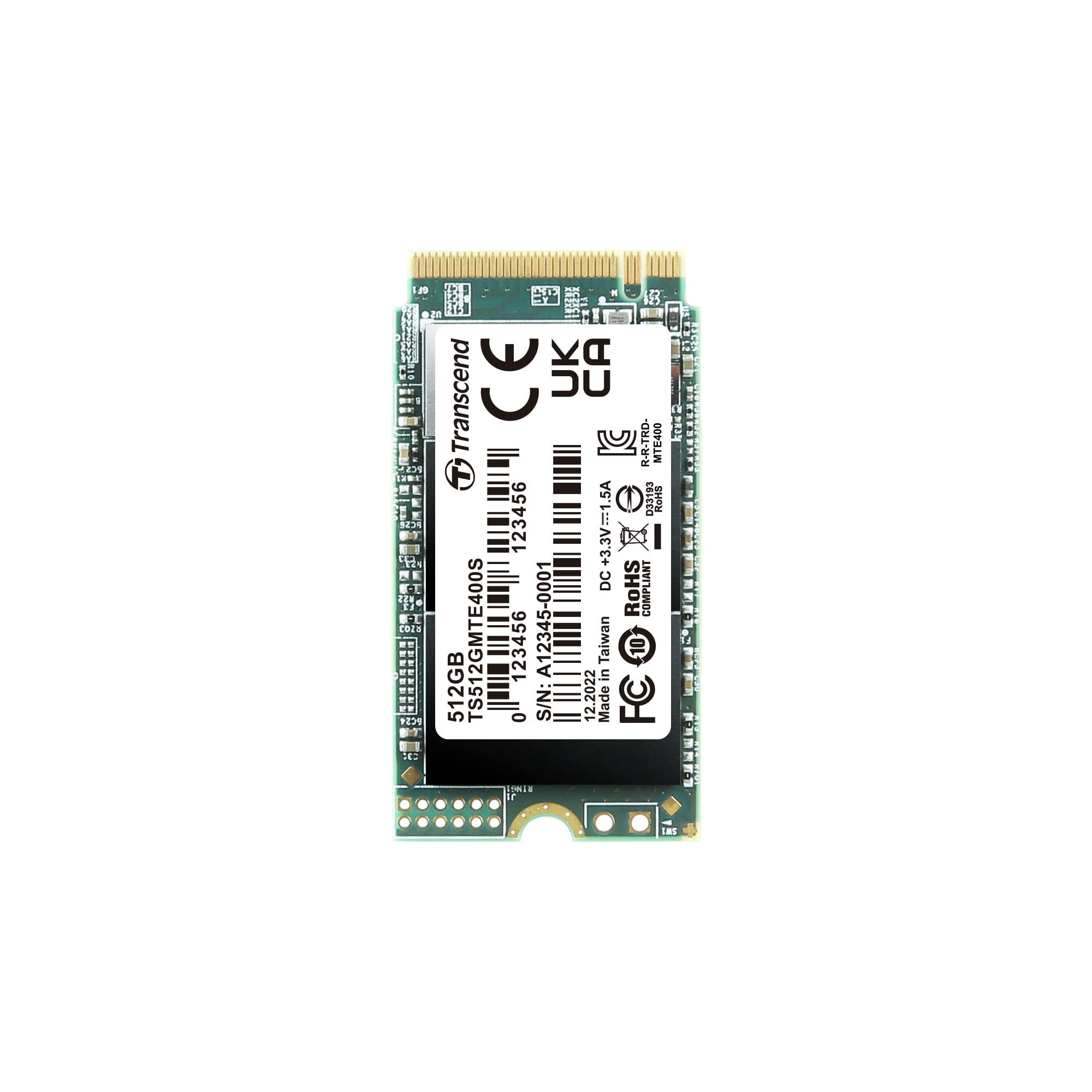 Transcend Ts512Gmte400S 512Gb Nvme M2 Pcie Gen3X4 42Mm Internal Ssd With Speeds Up To 2,000Mbs