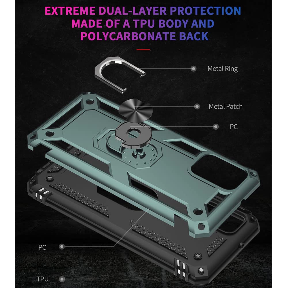 Yiakeng Samsung A03S Case, Galaxy A03S Case With Hd Screen Protector, Military Grade Protective Cases With Ring For Samsung Gala