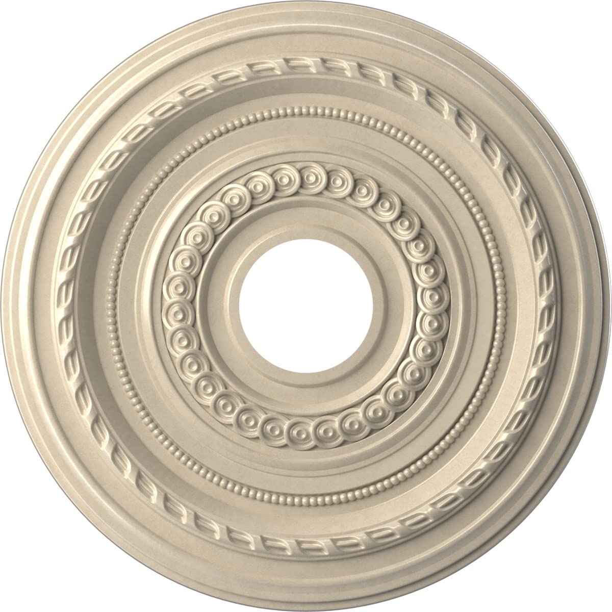 Ekena Millwork CMP16COEPE Cole Thermoformed PVC Ceiling Medallion (Fits Canopies up to 4 1/2), 16OD x 3 1/2ID x 1P, Universal Me