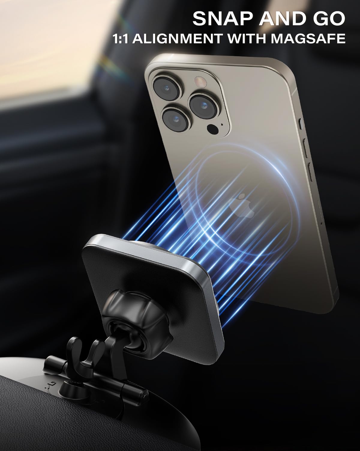 1Zero For Magsafe Cd Phone Holder For Car [20 N55 Ultra Strong Magnets] Magnetic Cd Player Phone Mount, Stable Cd Slot Phone Mou