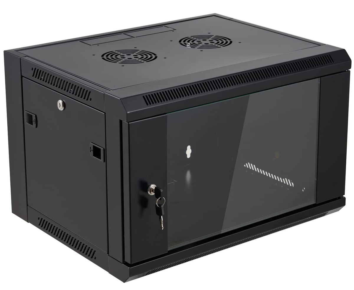 6U Wall Mount Server Cabinet Network Rack Enclosure Locking Glass Door By Tedgetal