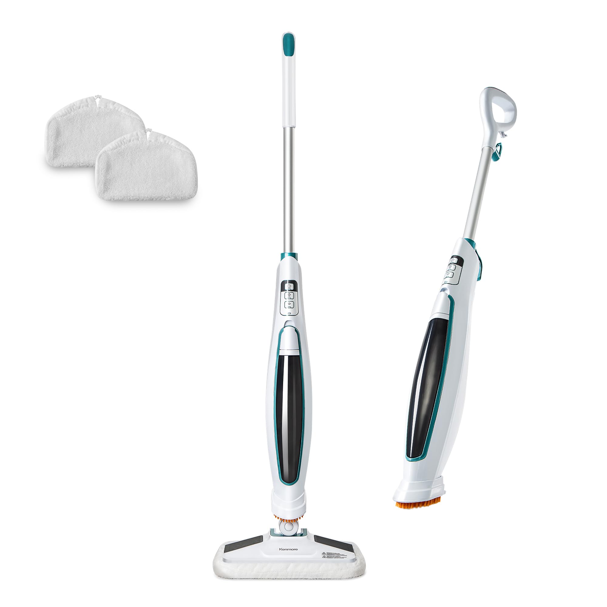 Kenmore SM2060 S200 Series Steam Mop for Floor Cleaning with Easy Scrubber & 2pcs Washable Pads, 2 Modes, Quick-Heating, Lightwe