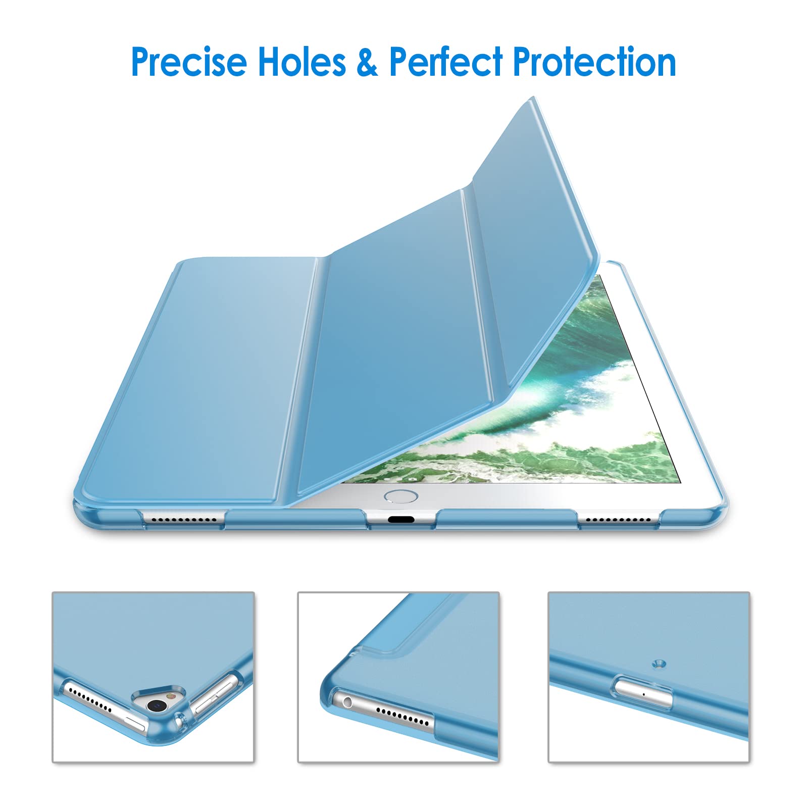 Jetech Case For Ipad Pro 12.9 Inch (1St And 2Nd Generation, 2015 And 2017 Model), Auto Wake/Sleep (Blue)