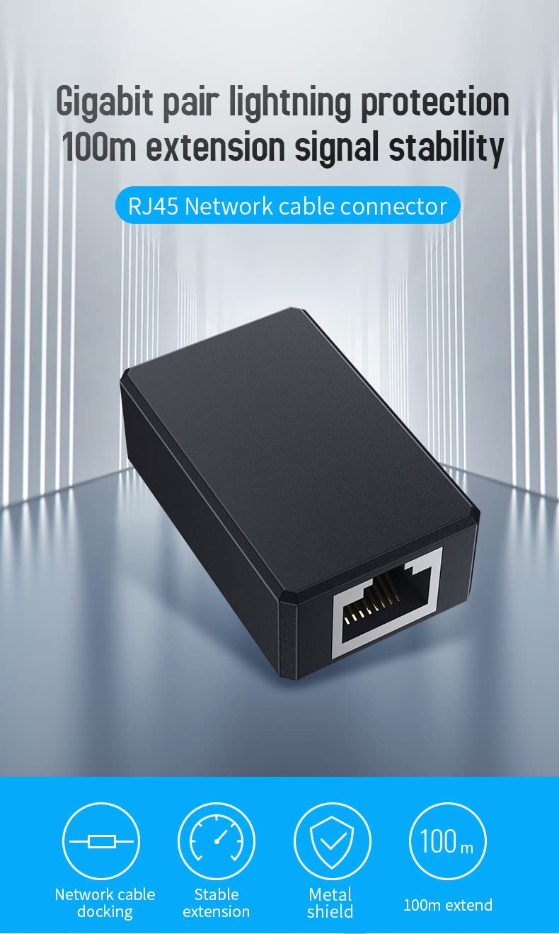 Rj45 Network Coupler, Ethernet Connectors, Ethernet Cable Extender Connector, Outdoor Arrester Protection Network Cable Extensio