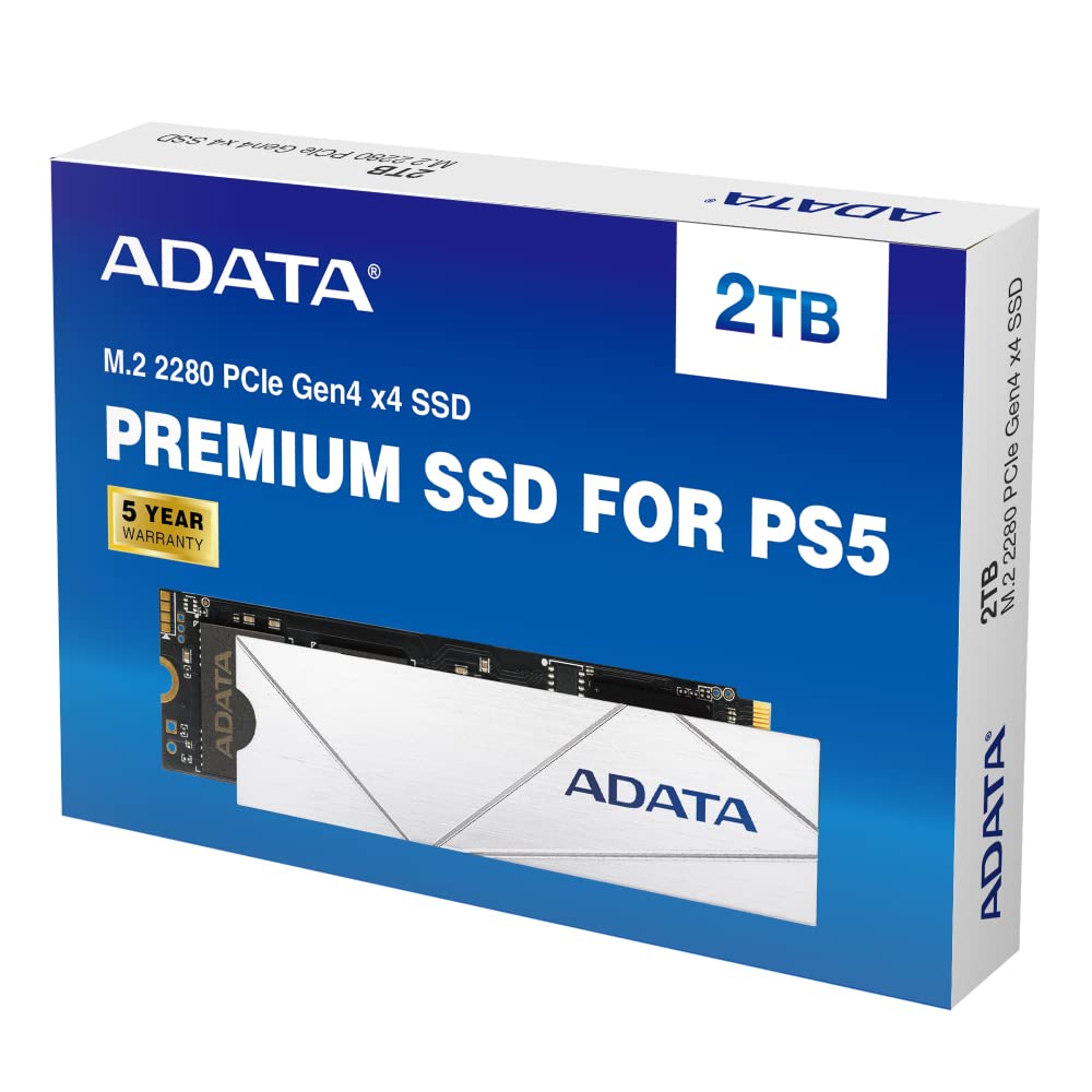 Adata 2Tb Premium Ssd For Ps5 Pcie Gen4 M.2 2280 Internal Gaming Ssd Up To 7400 Mb/S (Apsfg-2T-Csus)