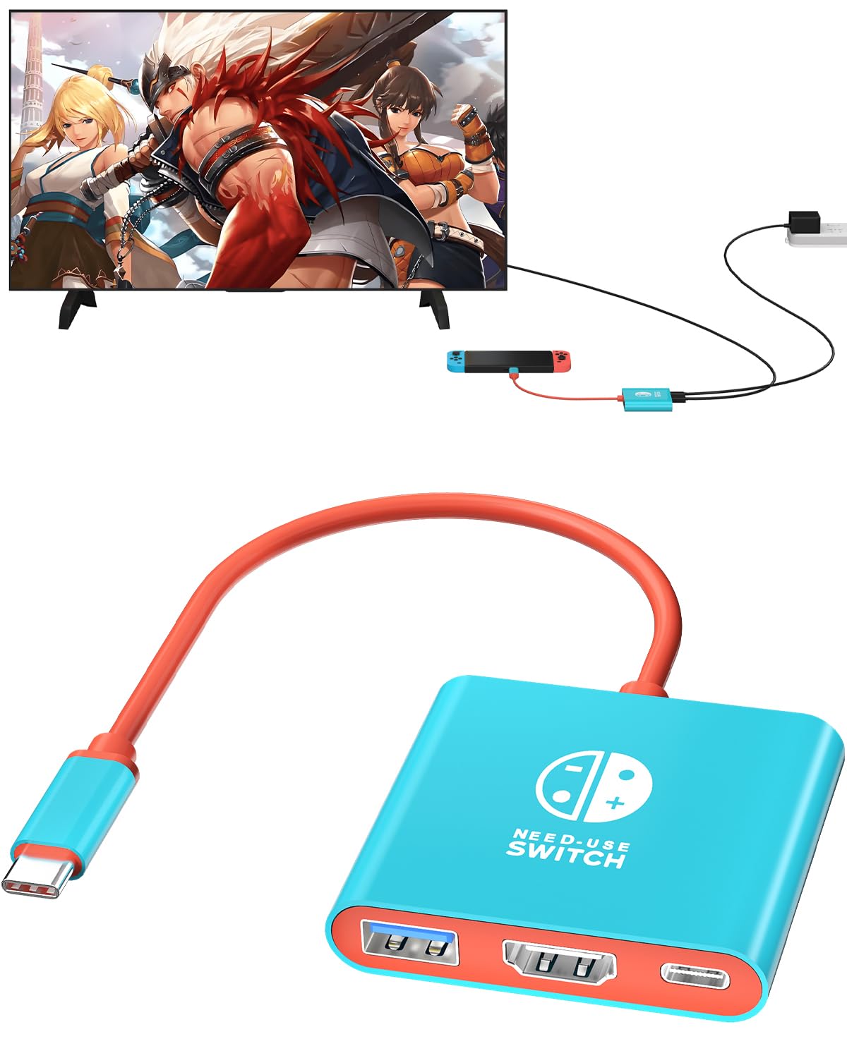 Dnkeaur Switch Dock For Nintendo Switch & Oled, Nintendo Switch Docking Station For Tv,Nintendo Switch Base Accessories,Portable