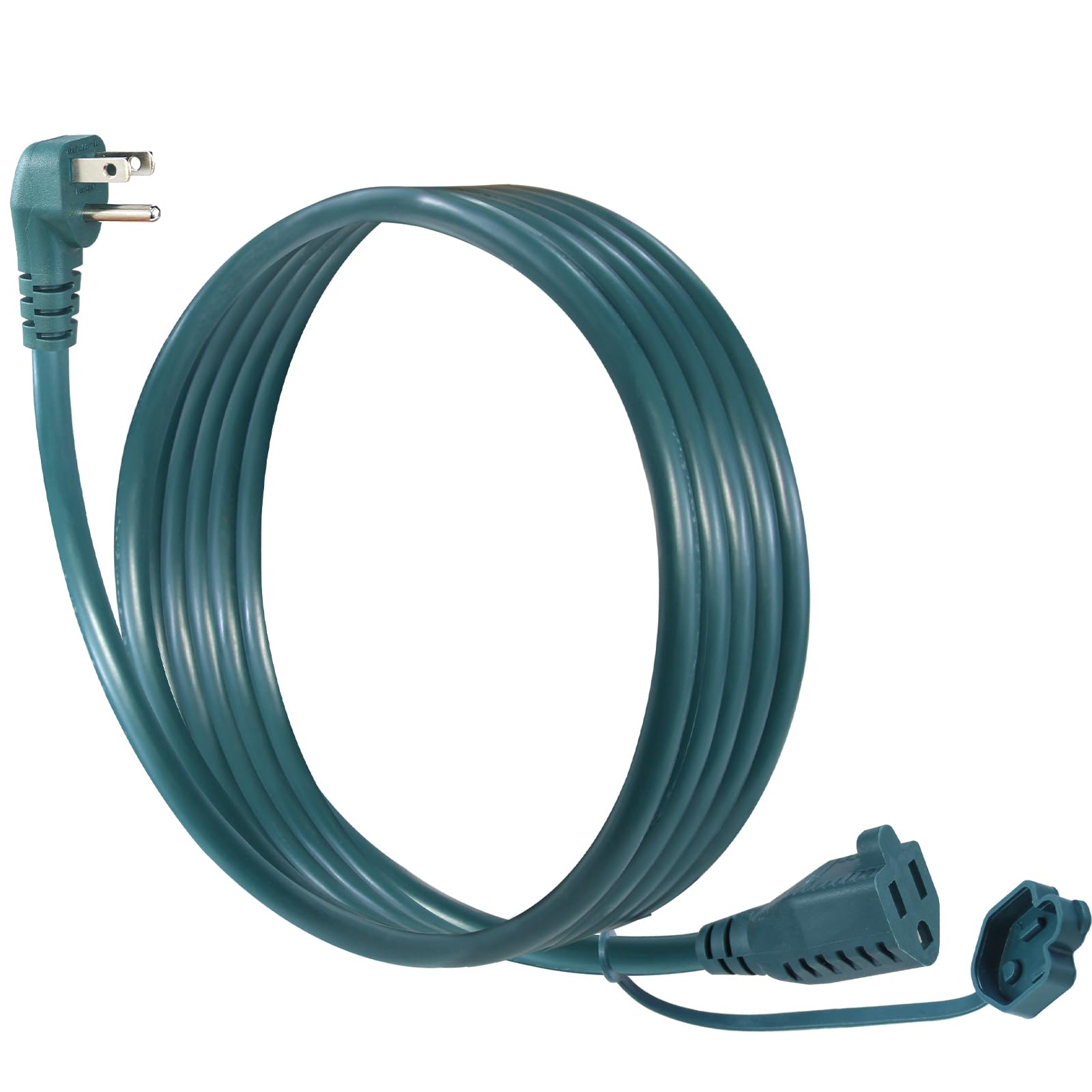 8Ft Green Outdoor Extension Cord For Lawn Mower   1625W Sjtw 16Awg Outside Power Extension Cord, Short 3Prong Grounded Waterproo