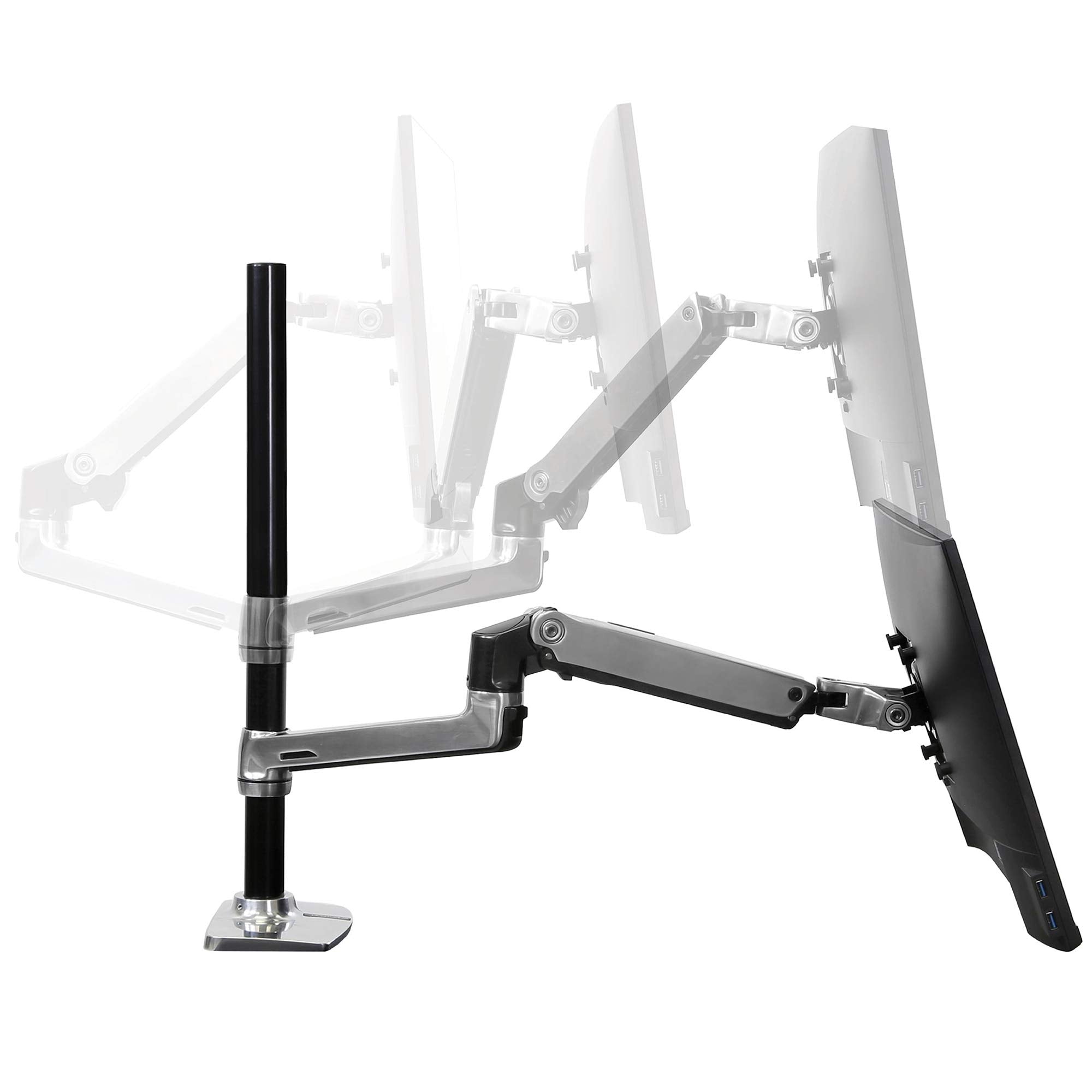 Ergotron � LX Vertical Stacking Dual Monitor Arm, VESA Desk Mount � for 2 Monitors Up to 40 Inches, 7 to 22 lbs Each � Tall Pole, Polished Aluminum