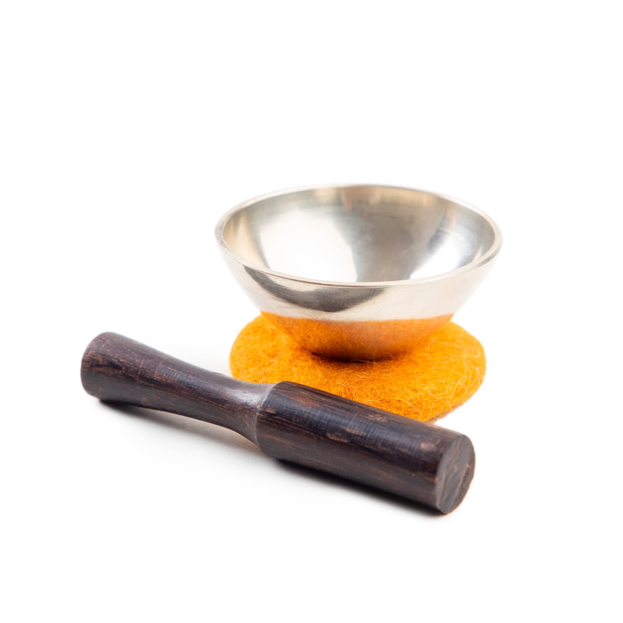 Mini Tibetan Singing Bowl Set   Cute Yoga Gift | Easy To Carry | Unique Sound Bowl Made Of Bronze, Authentic Handcrafted Small S