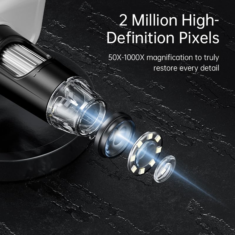 Digital Microscope, 4.3'' Lcd Usb Coin Microscope, 1080P Error Coin Magnifier With 8 Adjustable Led Lights, Pc View, Compatible