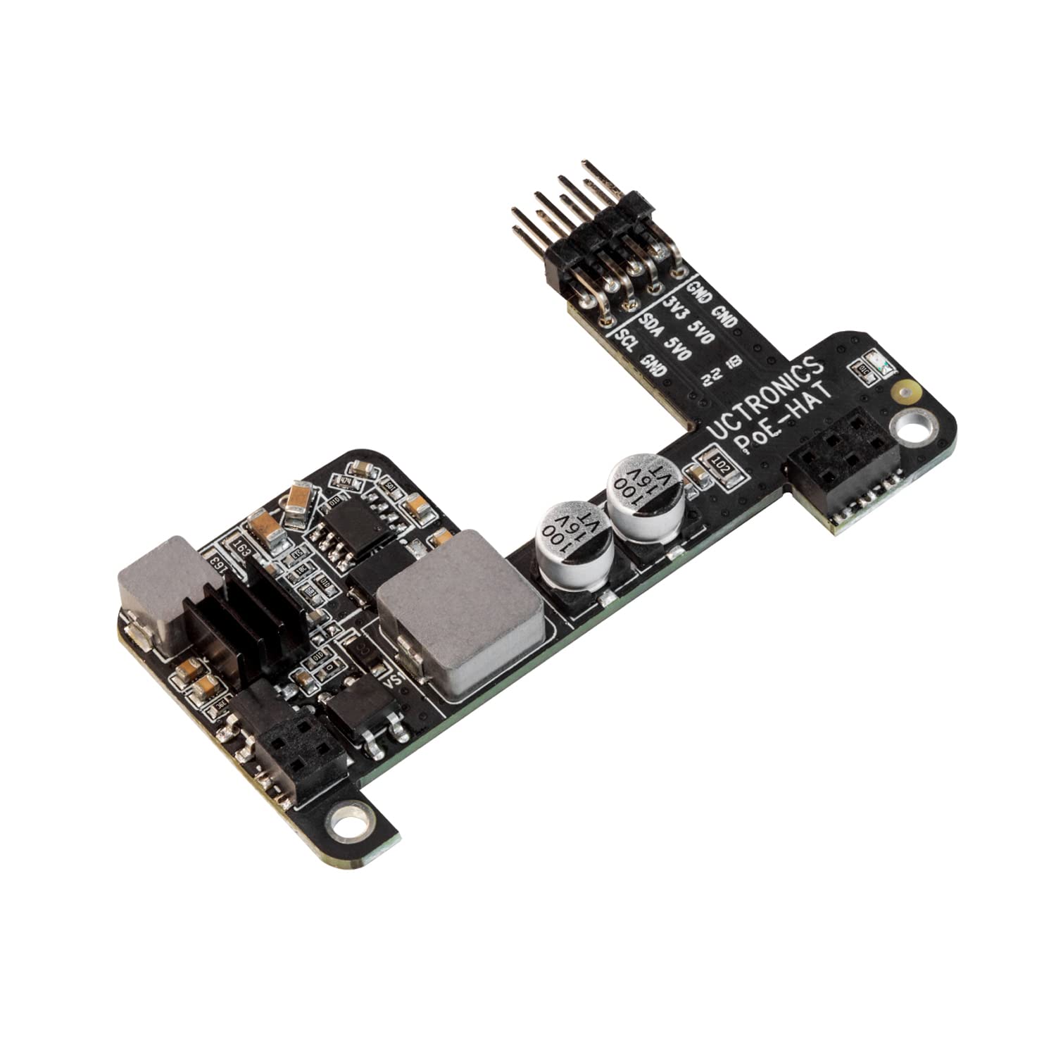 Uctronics Poe Hat For Raspberry Pi 4B, Ieee 802.3Af Compliant, 5V 2.5A Mini Power Over Ethernet Expansion Board For Raspberry Pi