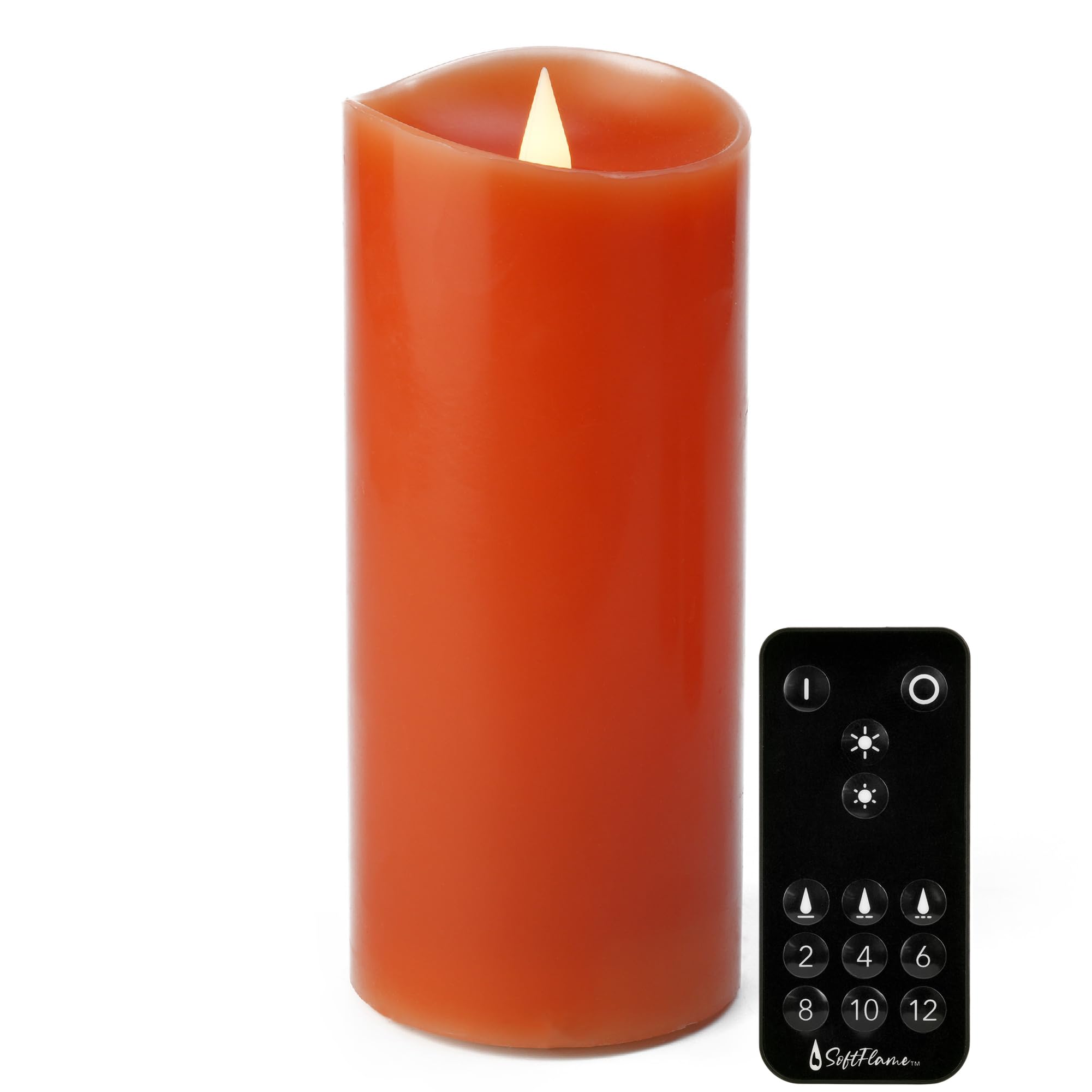 Softflame Christmas Decor Flameless Led Candles With Remote Control, 3''X 7''Battery Operated Pillar Real Wax With Timer For Chr