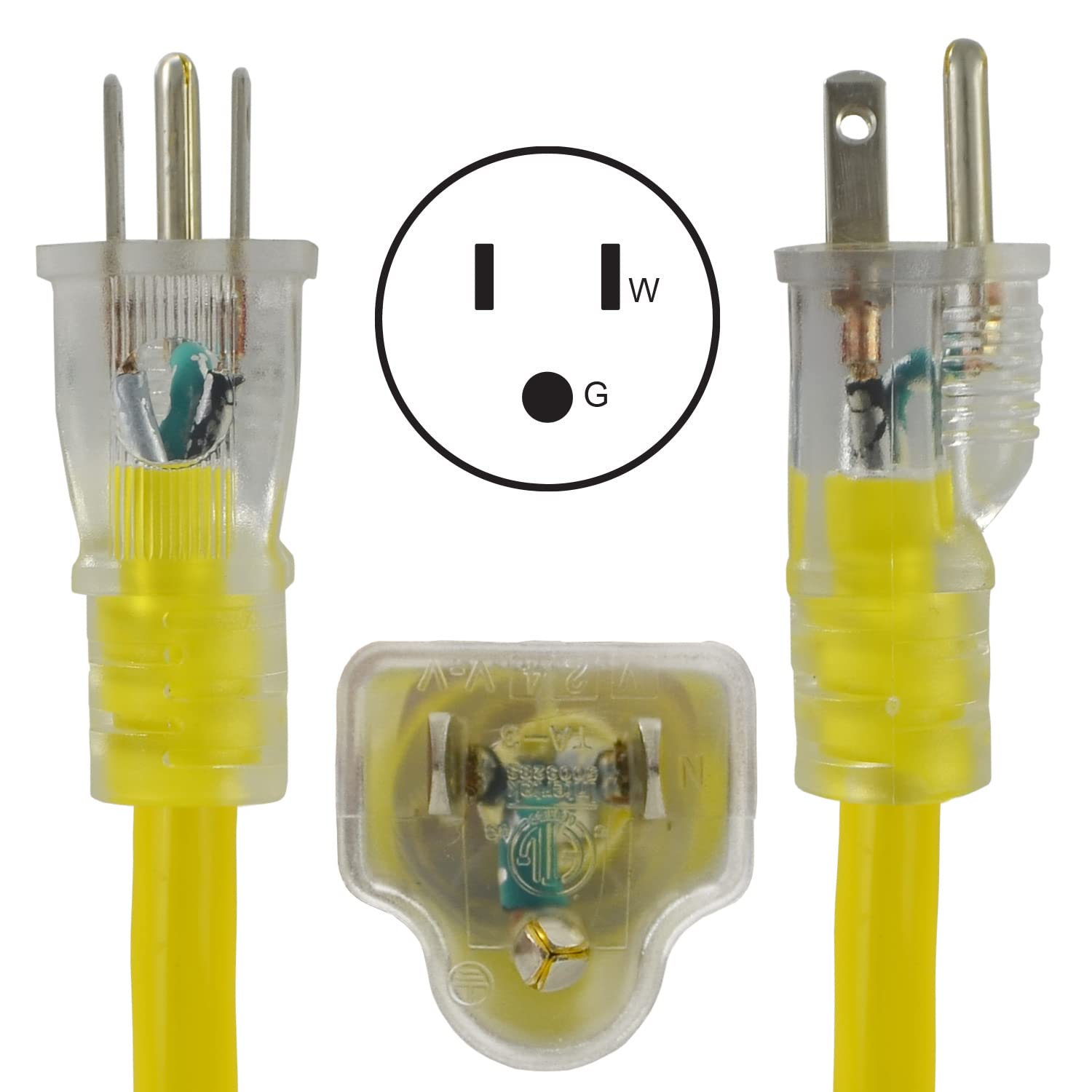 Conntek 20251 100 15 Amp Indoor/Outdoor Sjtw 12/3 Extension Cord, 100 Feet, Ul And Osha Certified