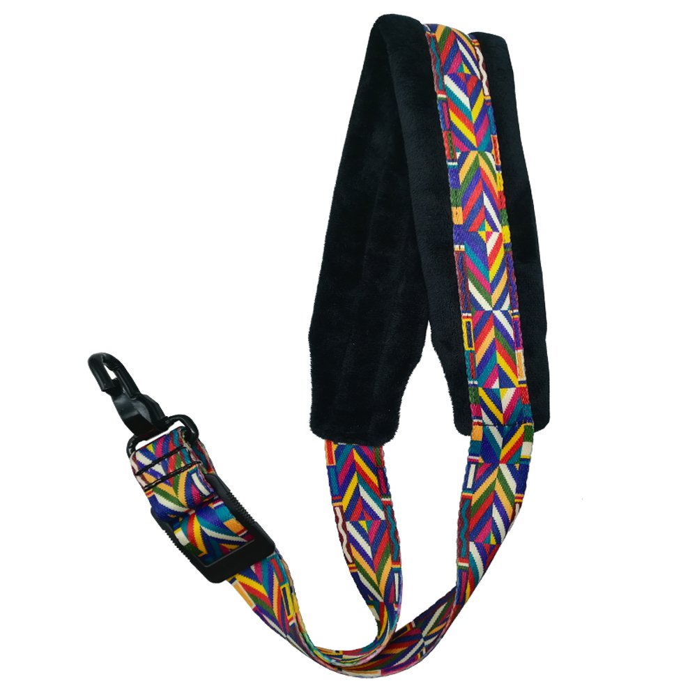 Xinlinke Saxophone Neck Strap Soft Padded Rainbow Braided Pattern For Alto Baritone Soprano Sax
