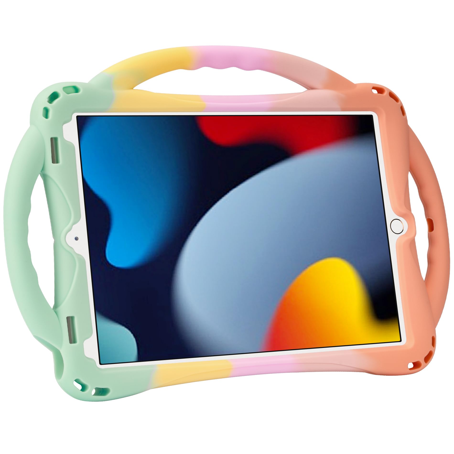 Adocham Kids Case For Ipad 9Th/8Th/7Th Generation,Kids Ipad 10.2 Case With Stand Handle And Strap,Lightweight Shockproof Silicon