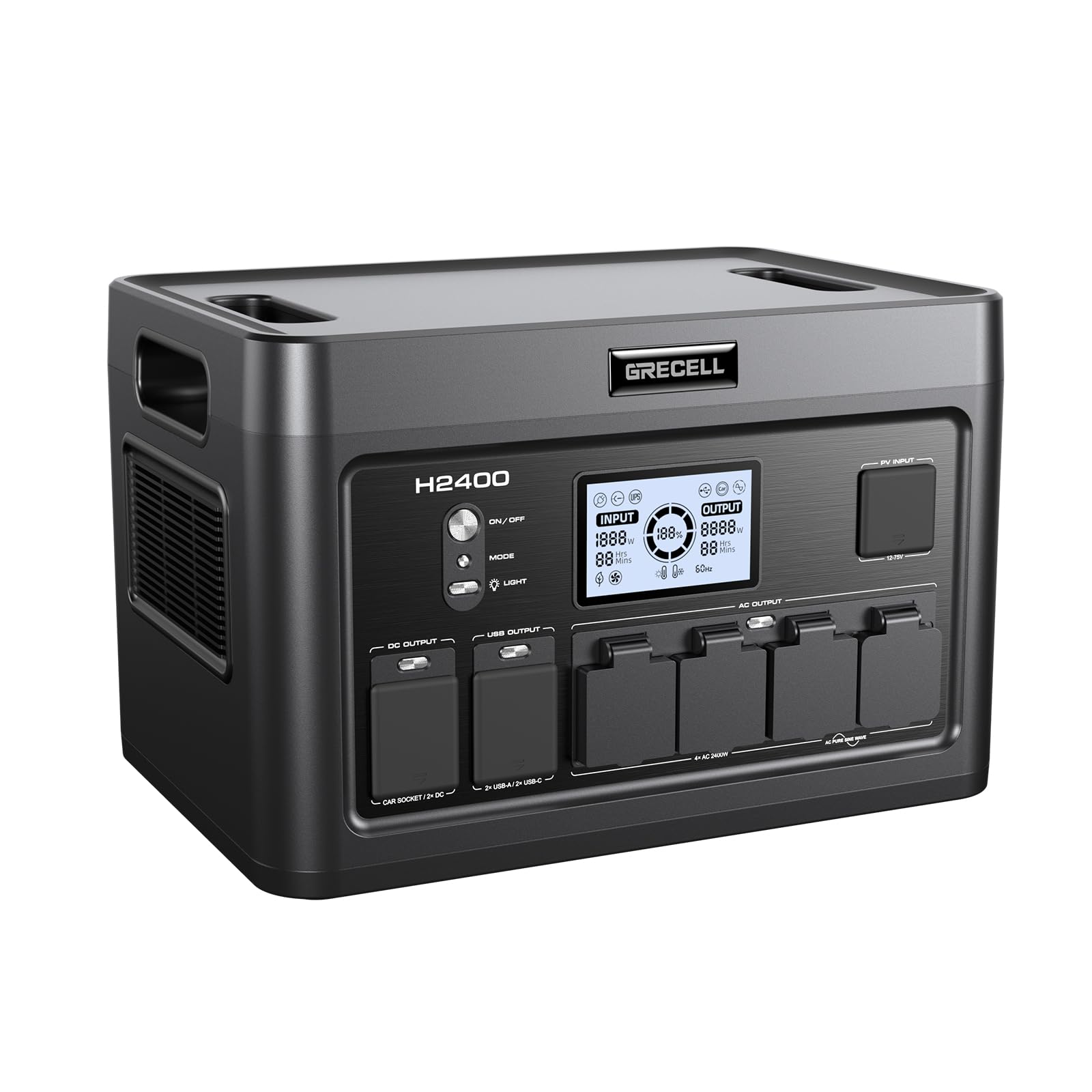 Solar Generator 2400W Portable Power Station, 1843Wh Ups Backup Lifepo4 Battery Power Supply With 11 Outlets(4 2000W Ac Outlets,