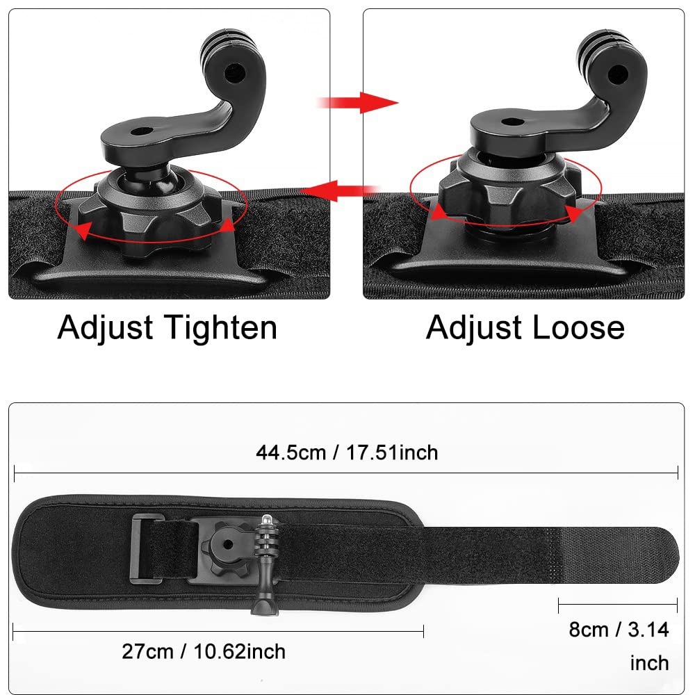 Taisioner Wrist Strap Mount Ball Head Compatible With Gopro Hero 12/11/10/9/8/7/6/5 Black Akaso Insta360 Dji Osmo Action Camera Video Record Accessories
