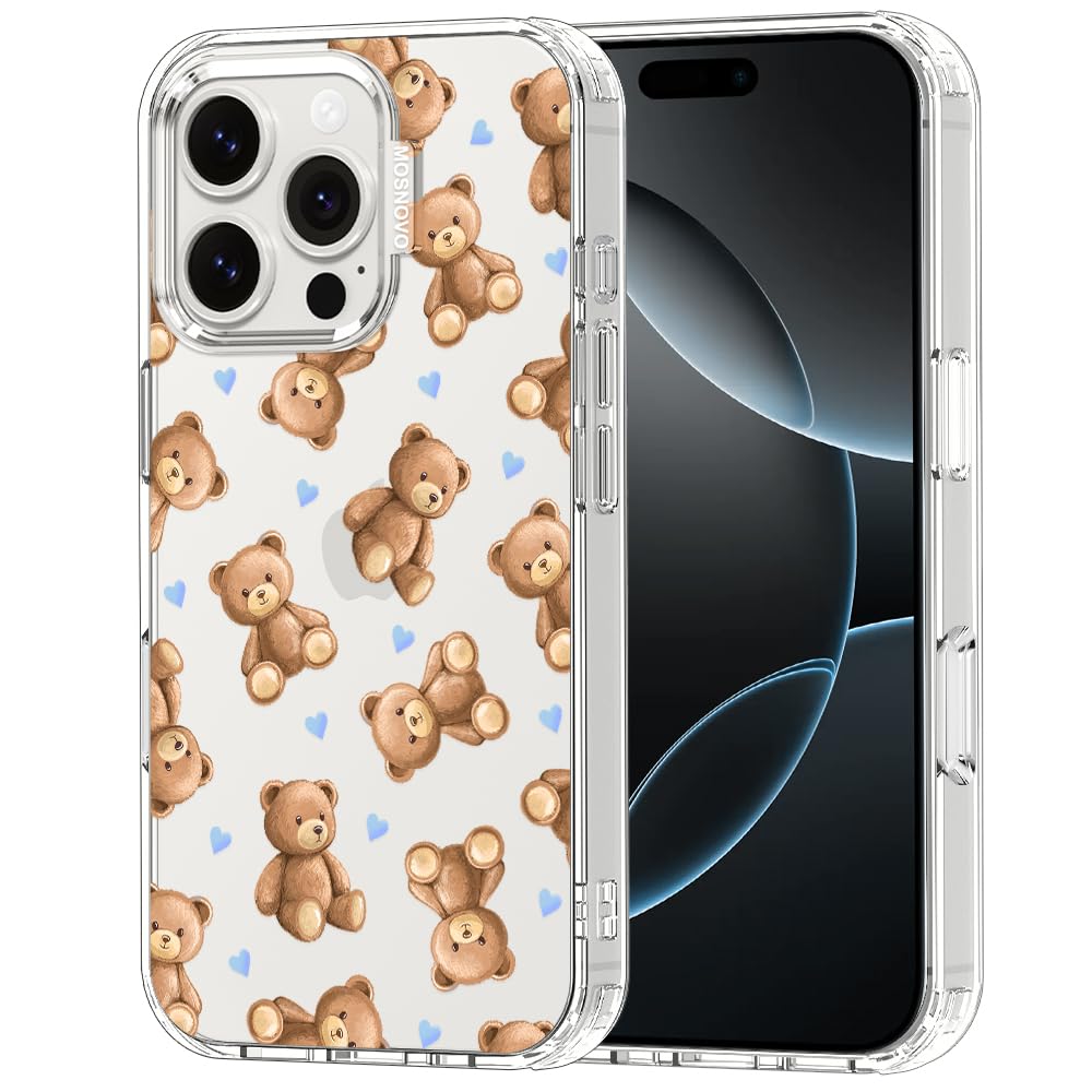 MOSNOVO for iPhone 16 Pro Case, Shockproof Military-Grade Protection 6.6ft Drop Tested, Clear Phone Case for iPhone 16 Pro, Tedd