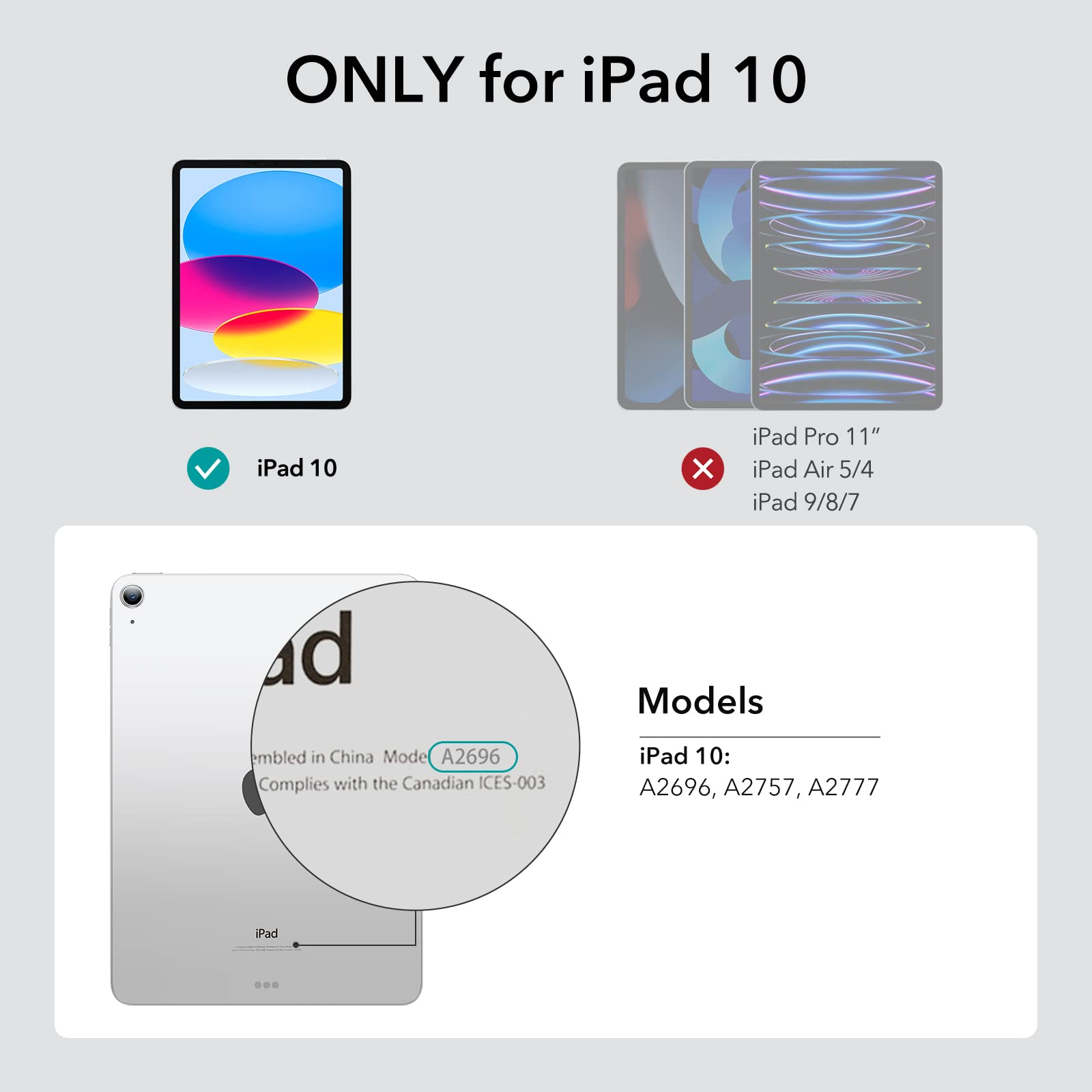 Esr Ipad Keyboard 10Th Generation, Magic Case For Generation (2022), Case With Floating Cantilever Stand, Springy Backlit Keys,