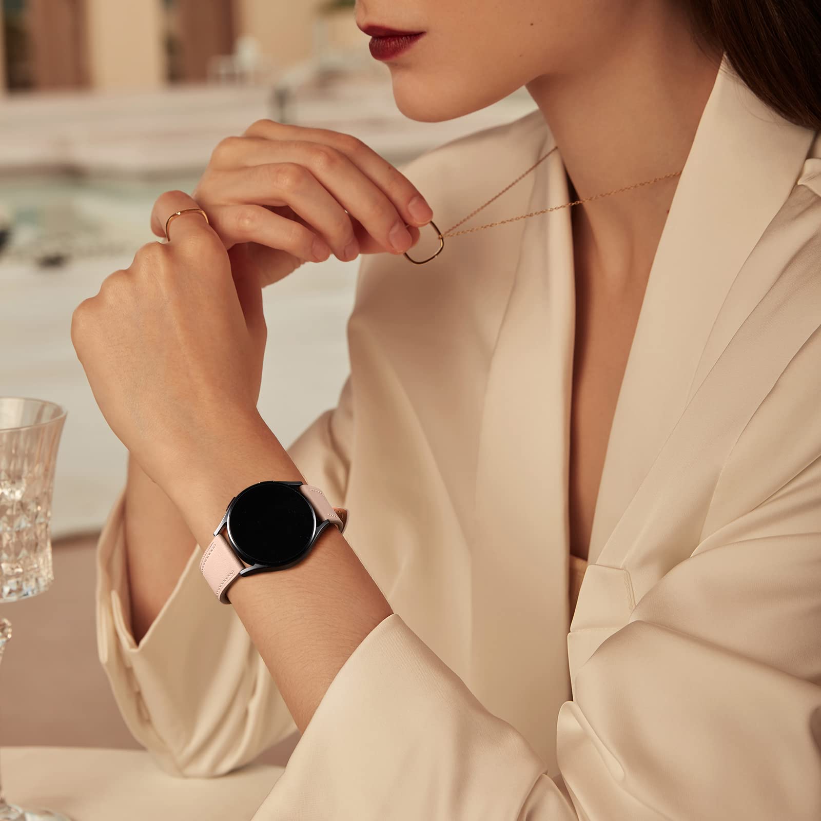 Geak Leather Bands Compatible With Samsung Galaxy Watch 7 Band 40Mm 44Mm/Watch 6 5 4 Band 40Mm 44Mm/Watch 6 Classic Band 47Mm 43