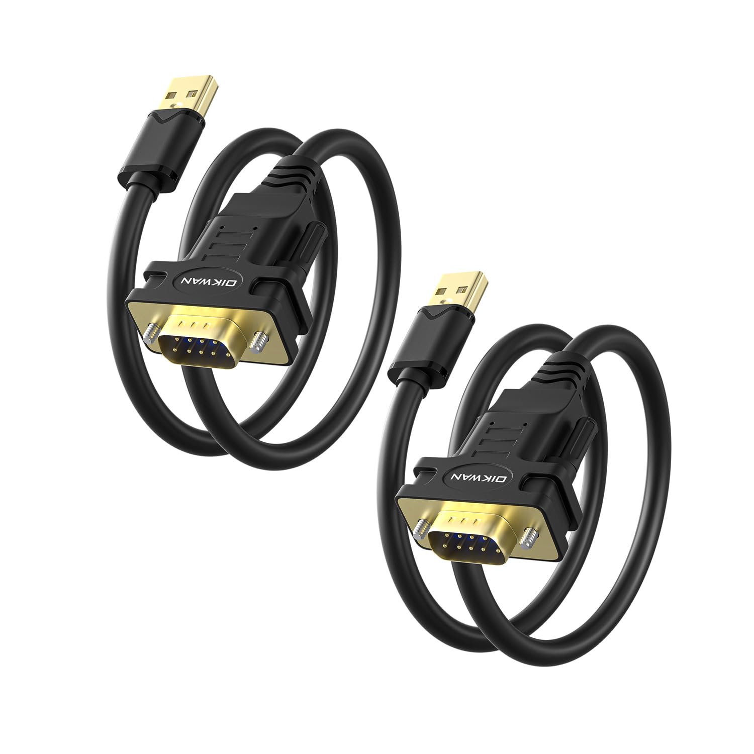 Oikwan Usb To Rs232 Serial Db9 Male Cable, 2 Pack