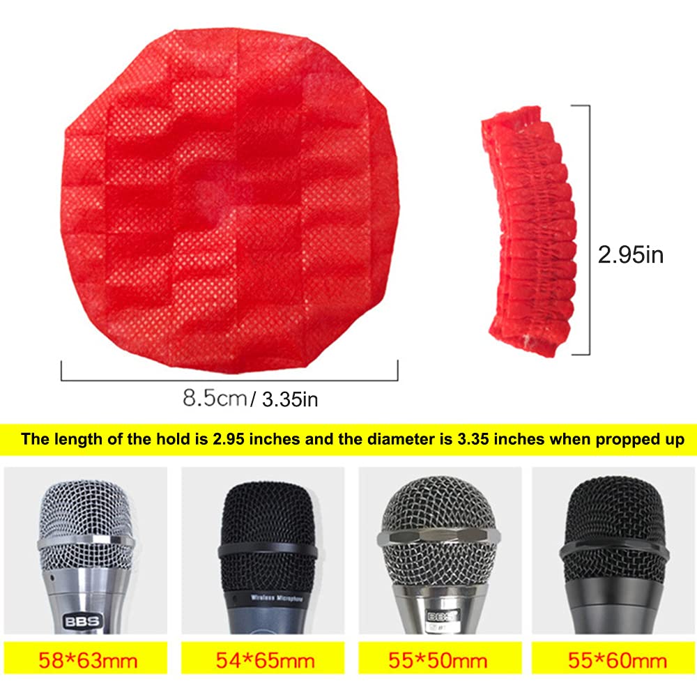 Disposable Microphone Cover, Non Woven Handheld Microphone Windscreen With Elastic Band, Clean And No Odor Mic Covers For Ktv, I