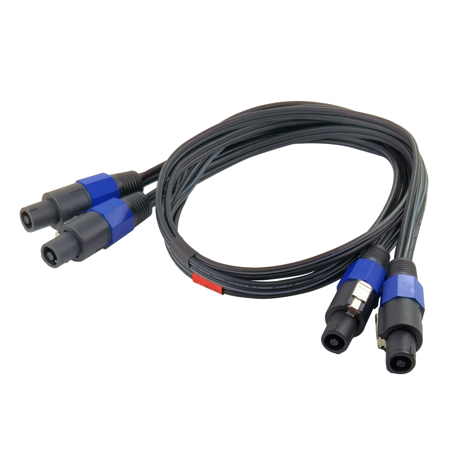 Wjstn 4 Pole Speakon To Speakon 4 Conductor Cables, 12 Awg Speaker Cable Wire With Twist Lock (2 Pack/3Ft)
