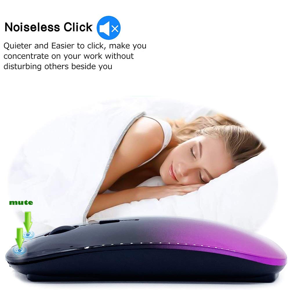 Klo Bluetooth Mouse For Macbook/Macbook Air/Pro/Ipad, Wireless Mouse For Laptop/Notebook/Pc/Ipad/Chromebook (Bt/A Deep Pink Blac