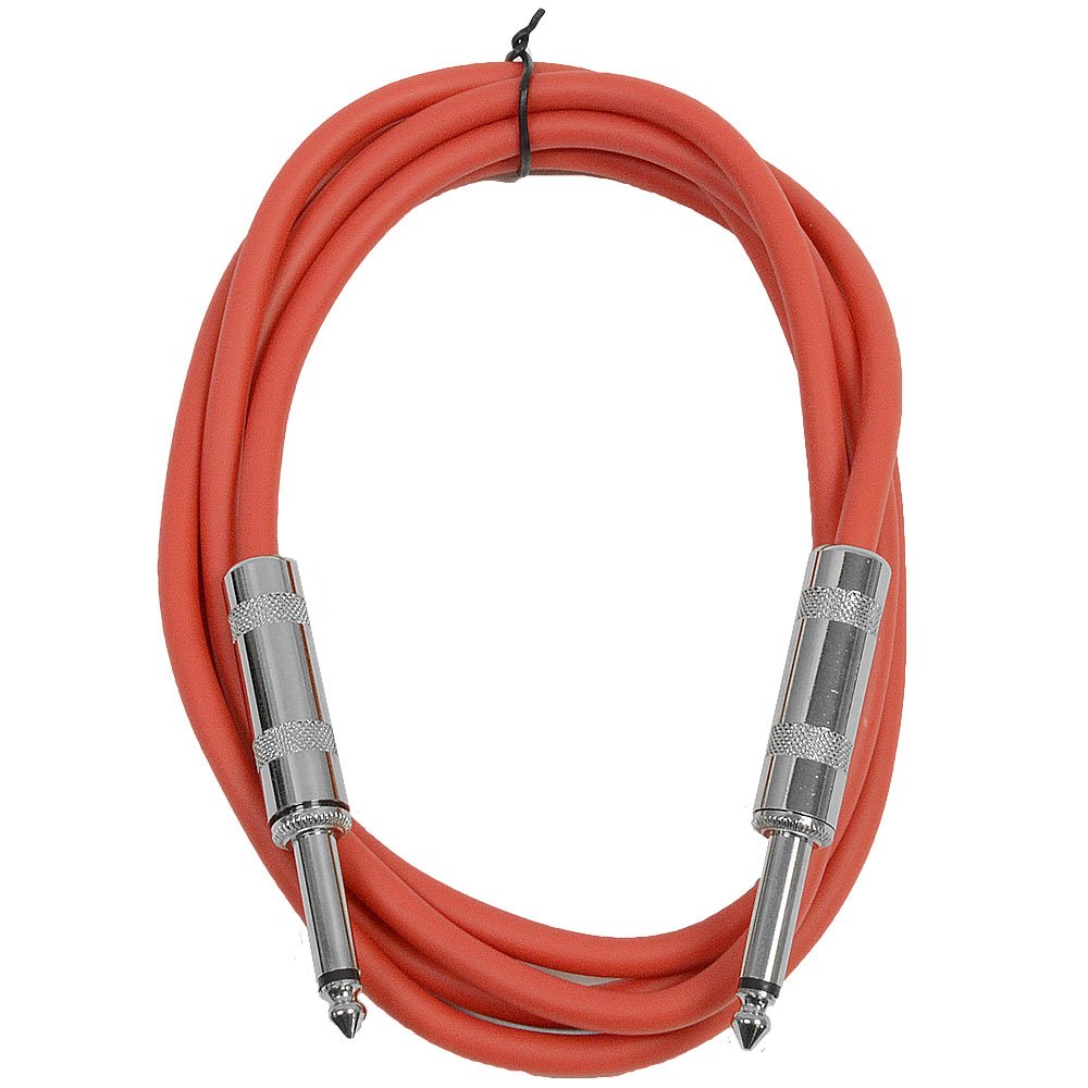 Seismic Audio - Sastsx-6 (6 Pack) - 6 Foot Ts 1/4'' Guitar, Instrument, Or Patch Cables Red