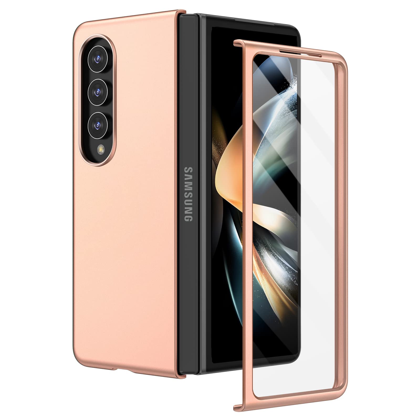 Ruky for Samsung Galaxy Z Fold 4 Case, Full Body Cover with Built-in Screen Protector Hard PC Ultra Slim Anti-Scratches Shockpro