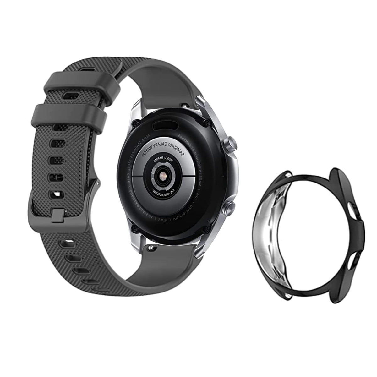 Eanwireless Compatible For Samsung Galaxy Watch 3 Watch Band, 22Mm Silicone Strap And 45Mm Soft Tpu Protector Case Compatible Wi