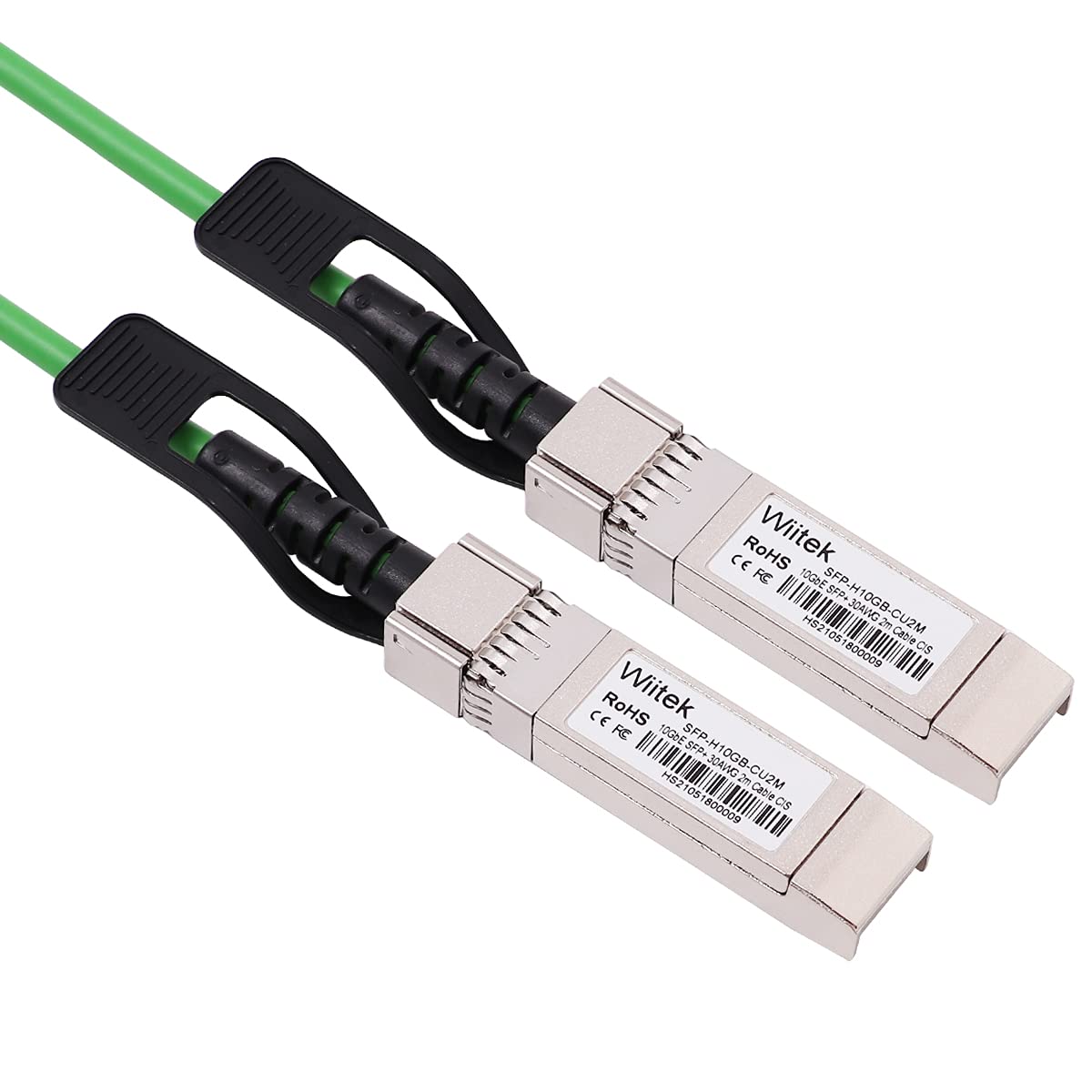 [Green Colored] 2M 10G Sfp+ Dac Twinax Cable, 10Gbase Cu Sfp+ Copper Cable, Compatible For Cisco Sfp H10Gb Cu2M, Ubiquiti, Junip
