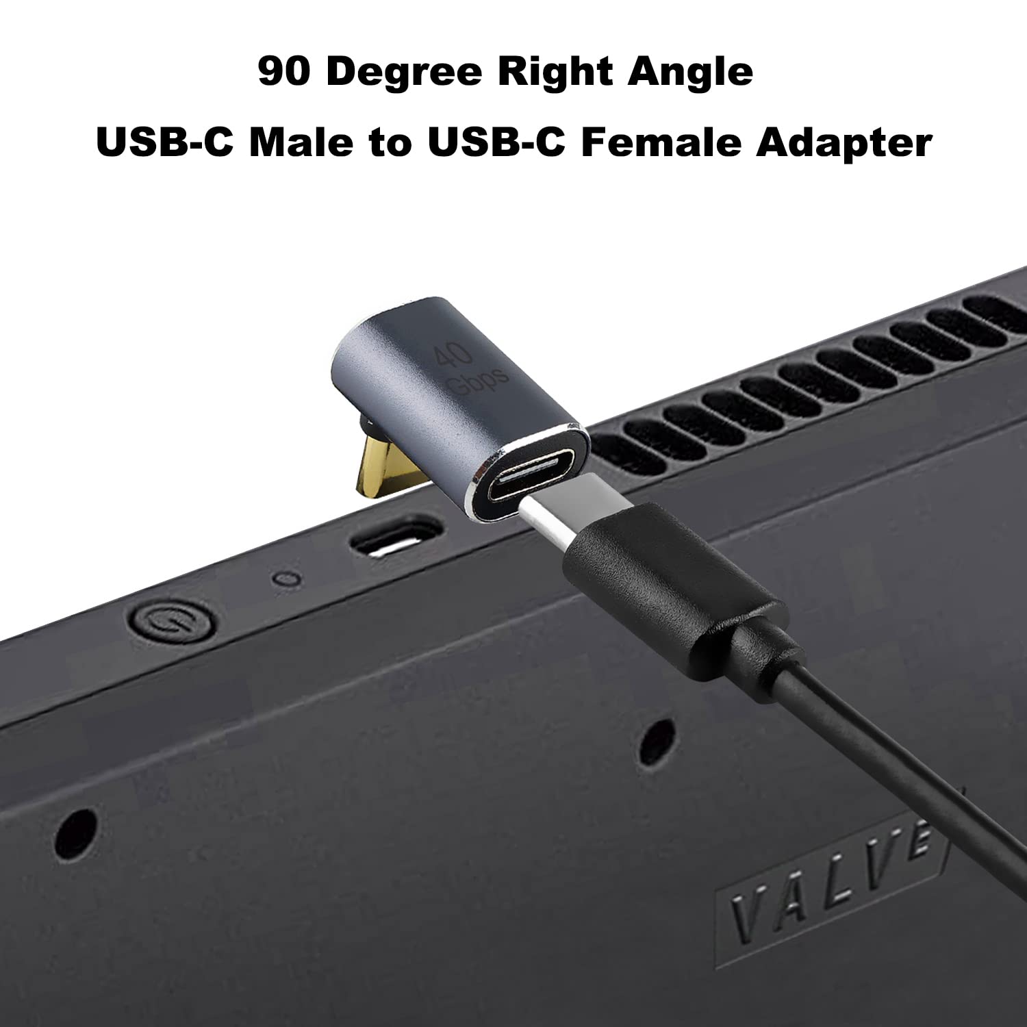 Areme 90 Degree Usb C Male To Female Adapter, 2 Pack Right Angle 100W Type C Adapter Extender For Steam Deck, Rog Ally, Switch, Notebook Computers, Tablet And Mobile Phones (Metallic Purple)