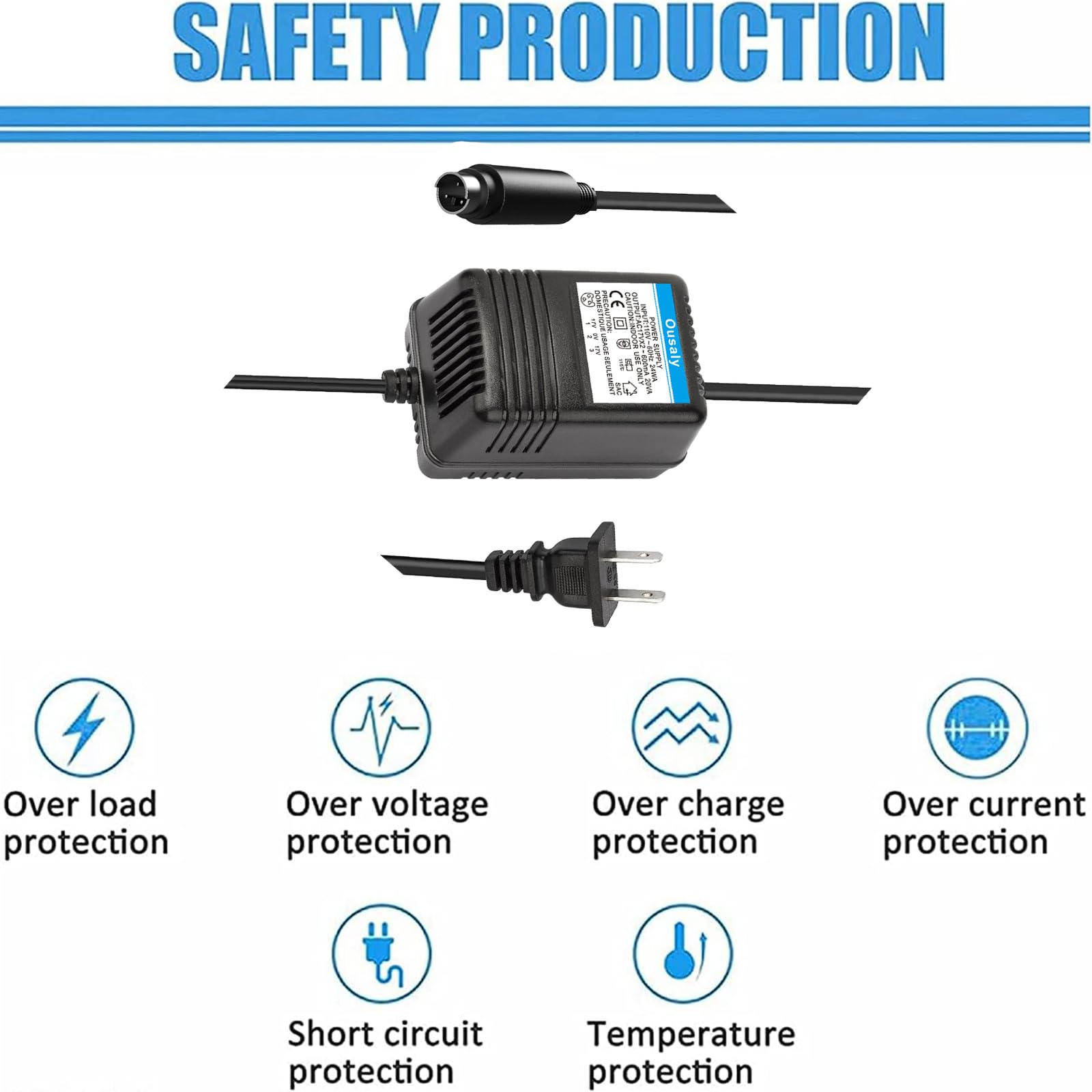 17.5Vx2 500Ma Powe Adapter For Behringer Mxul5 Eurorack Ub1202, Xenyx-1202 Mixer (Fx:Mx5-Mp3) 17.5V Ac Power Supply Mini 3 Pin D