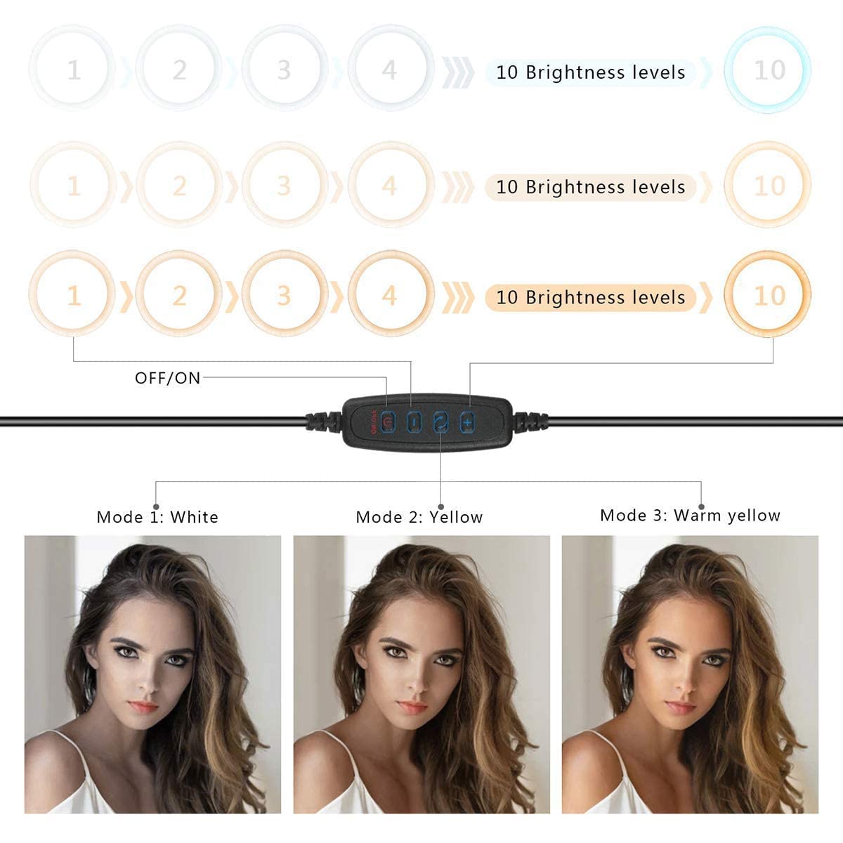 Workbench Light, Desk Ring Light With Swivel Clamp Arm,8'' Usb Ring Light For Reading,Craft,Makeup,Youtube,Live Streaming,Study,