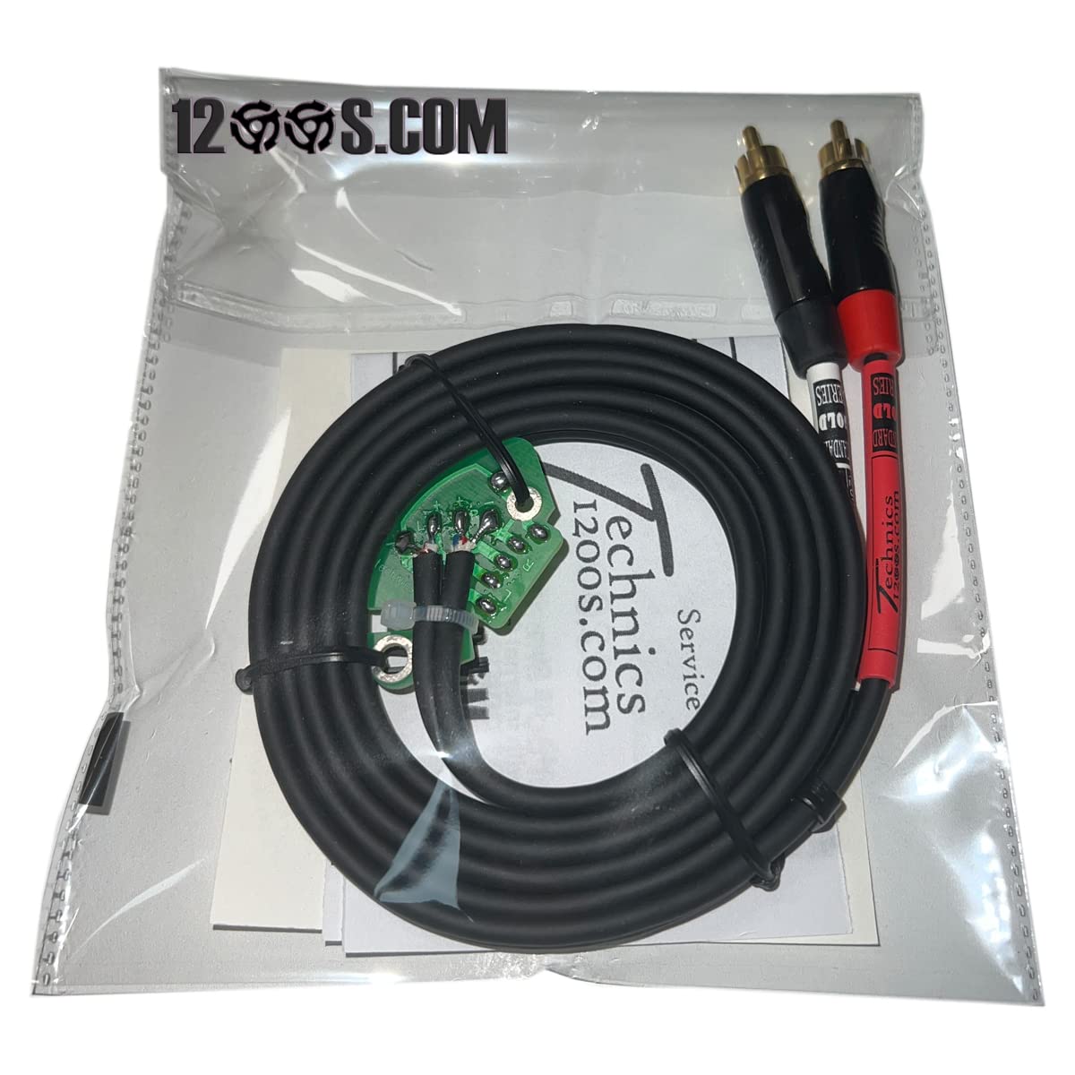 Technics 1200 1210 Gold Tip Rca Phono Cables With Internal Ground Pcb (Rcas Rcas)