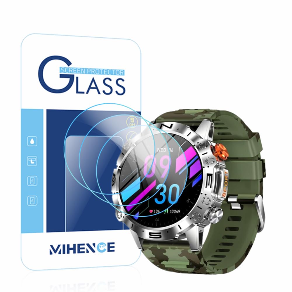 Mihence Screen Protector Compatible For K59 / St19 1.43'' Smartwatch , 9H Tempered Glass Protective Film Compatible For Glonhi K