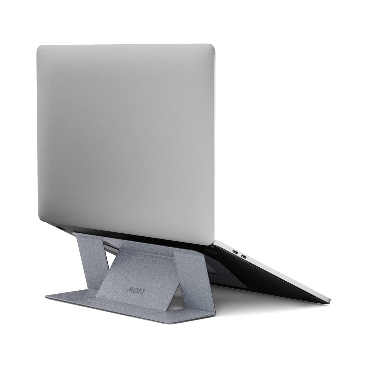 Moft Invisible Laptop Stand For Laptops Without Bottom Vents, Lightweight Adhesive 2 Height Repositionable Residue Free Laptop Desk Stand (Silver)
