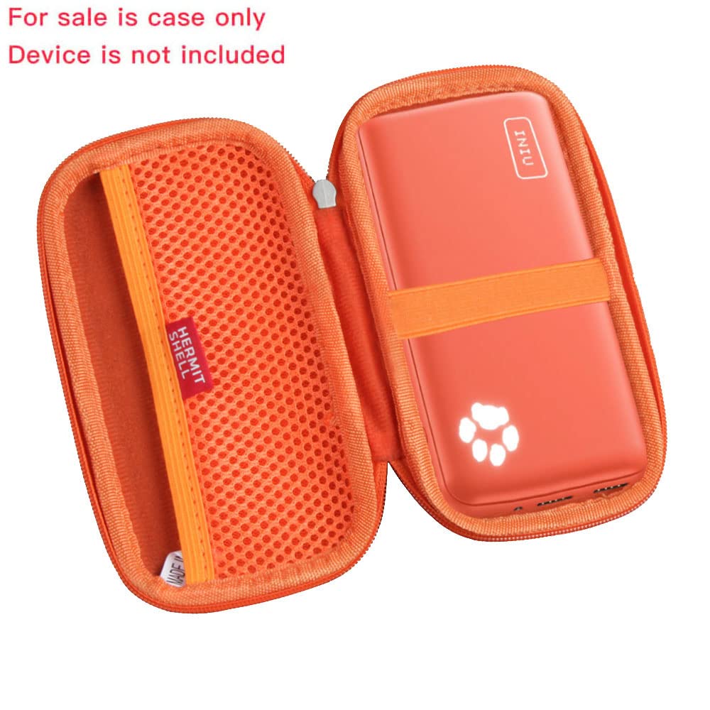 Hermitshell Hard Travel Case For Iniu Portable Charger 10000Mah Power Bank [2022 Version] (Orange)