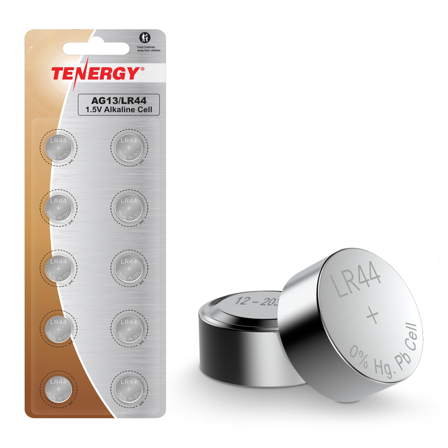 Tenergy 1.5 Volt Battery Lr44, Button Cell Lr44, Ag13/Lr44 Batteries Equivalent, Ideal For Watches, Laser Pointers, Small Toys,