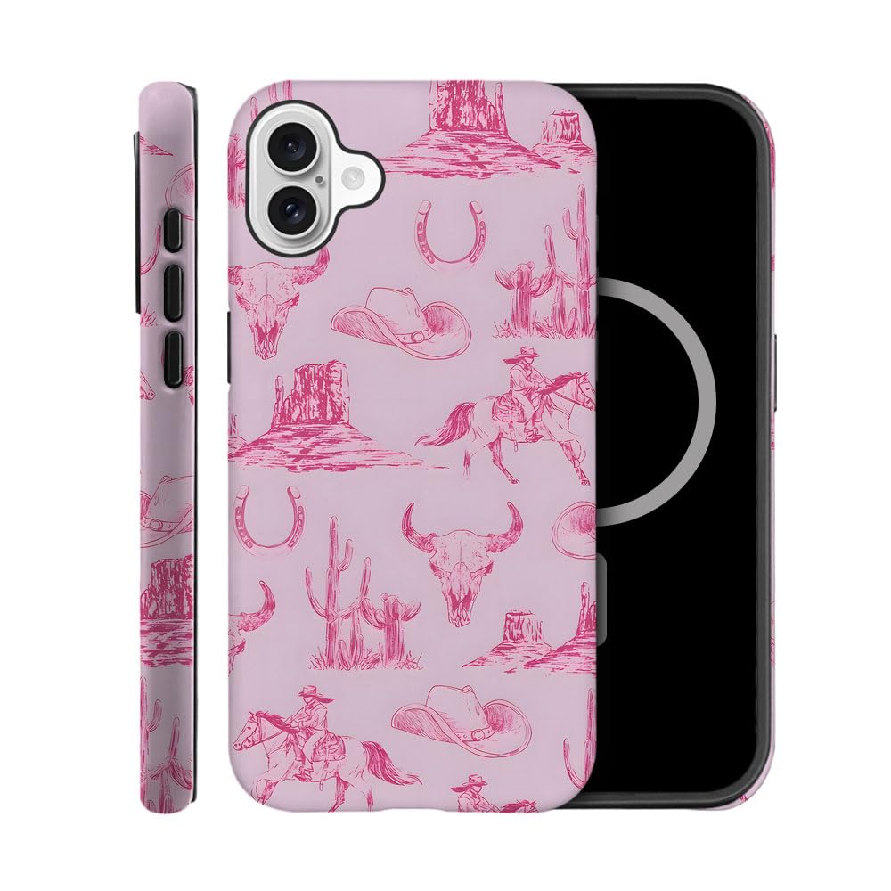 Tnxee Case Compatible With Iphone 16,Compatible With Magsafe,Fall Prevention Hybrid 2-Layer Hard Shell Cases For Girls Boys,Pink