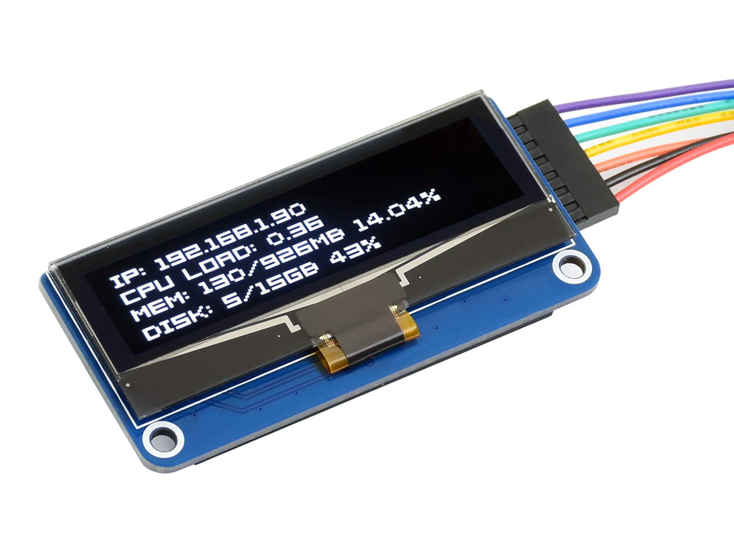 Waveshare 2.23Inch Oled Display Hat For Raspberry Pi 128  32 Pixels With Embedded 1305 Driver Communicating Via Spi Or I2C Inter