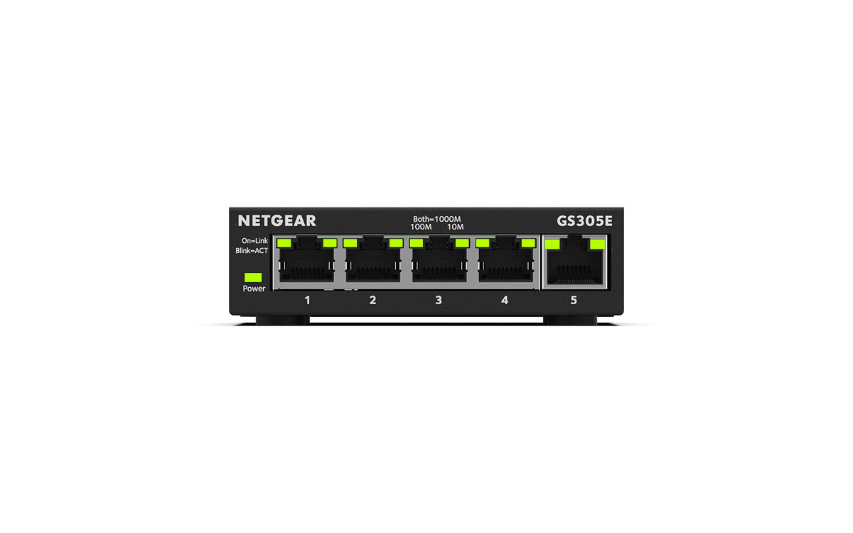 Netgear 5 Port Gigabit Ethernet Managed Network Switch (Gs305E)   Desktop Or Wall Mount, Home Network Hub, Office Ethernet Split
