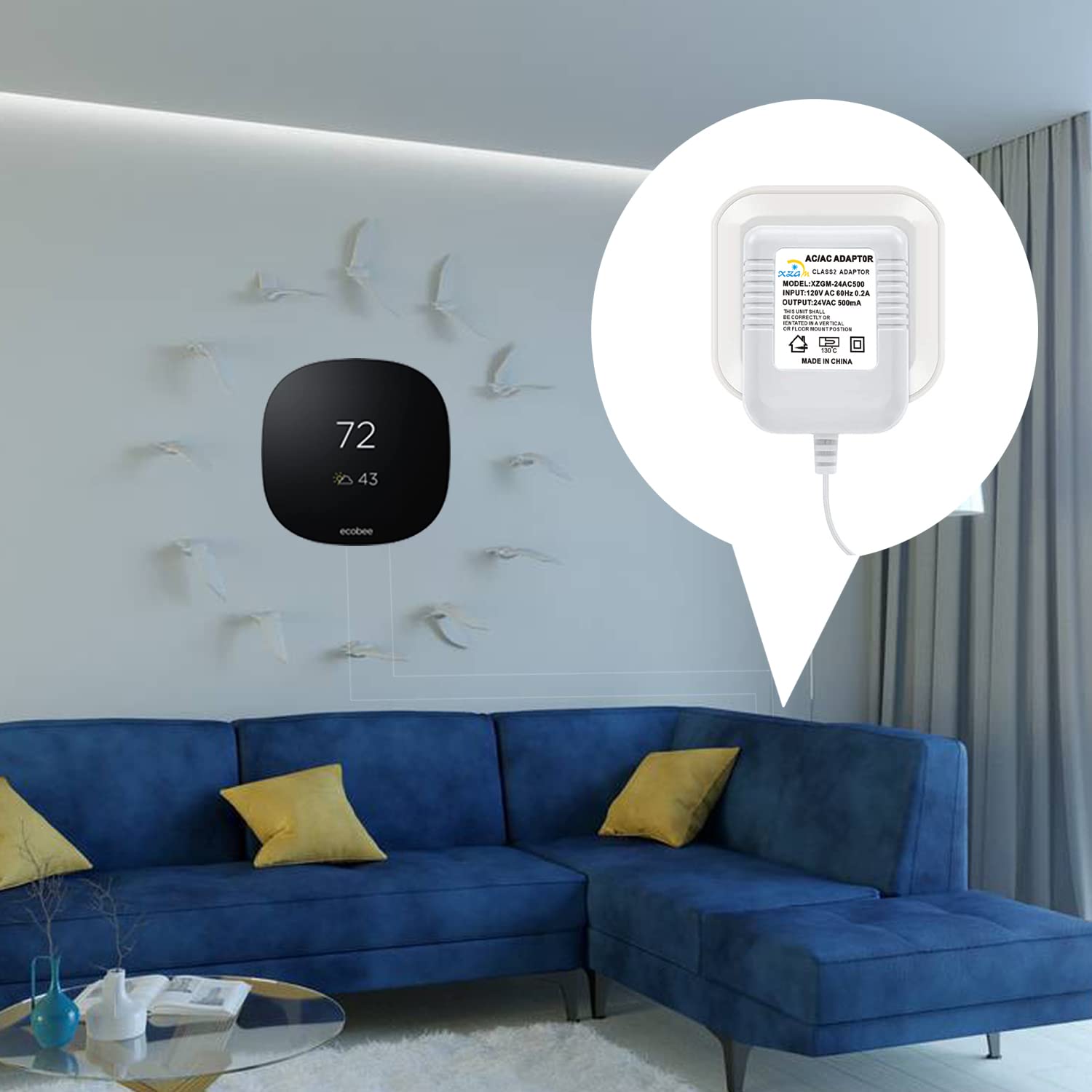 24V Doorbell Transformer Adapter Compatible With Nest Honeywell Ecobee Sensis All Versions Of Ring Video Doorbells Thermostats P