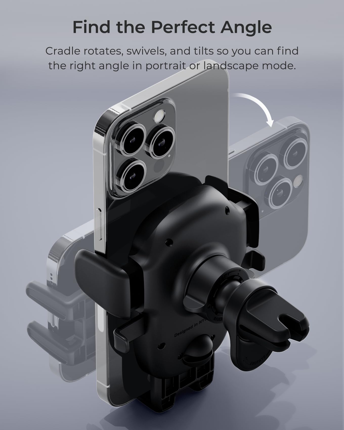 Iottie Easy One Touch Advanced Air Vent Car Phone Mount - Universal Cell Phone Holder For Iphone, Google, Samsung, Moto, Huawei,